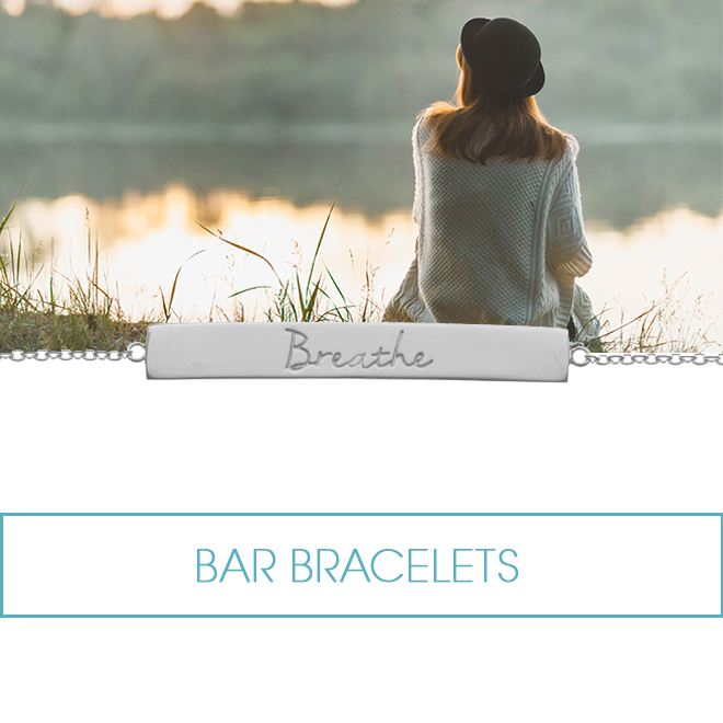 mantra silver disc bar symbol bracelets